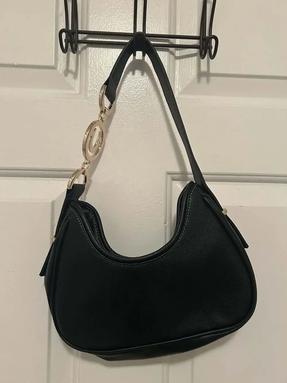 True Religion Studded Horseshoe Pebble Hobo Shoulder Bag